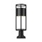 Z-Lite Luca Outdoor Pier Mounted Fixture, 1-Light, 7.25 In.W x 23.75 In.H, Black/Etched 517PHM-533PM-BK-LED - alternate 4